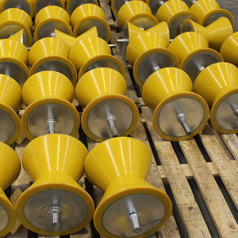 Polyurethane V Grooved Pipe Rollers for Pipe Line Conveyor Systems